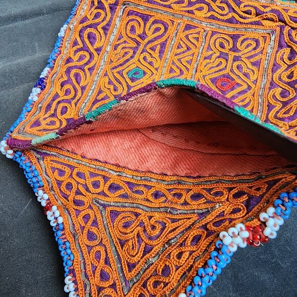 Kuchi Embroidered Pouch Wallet Central Asian Handmade Beaded 11"x5" - Picture 4 of 7